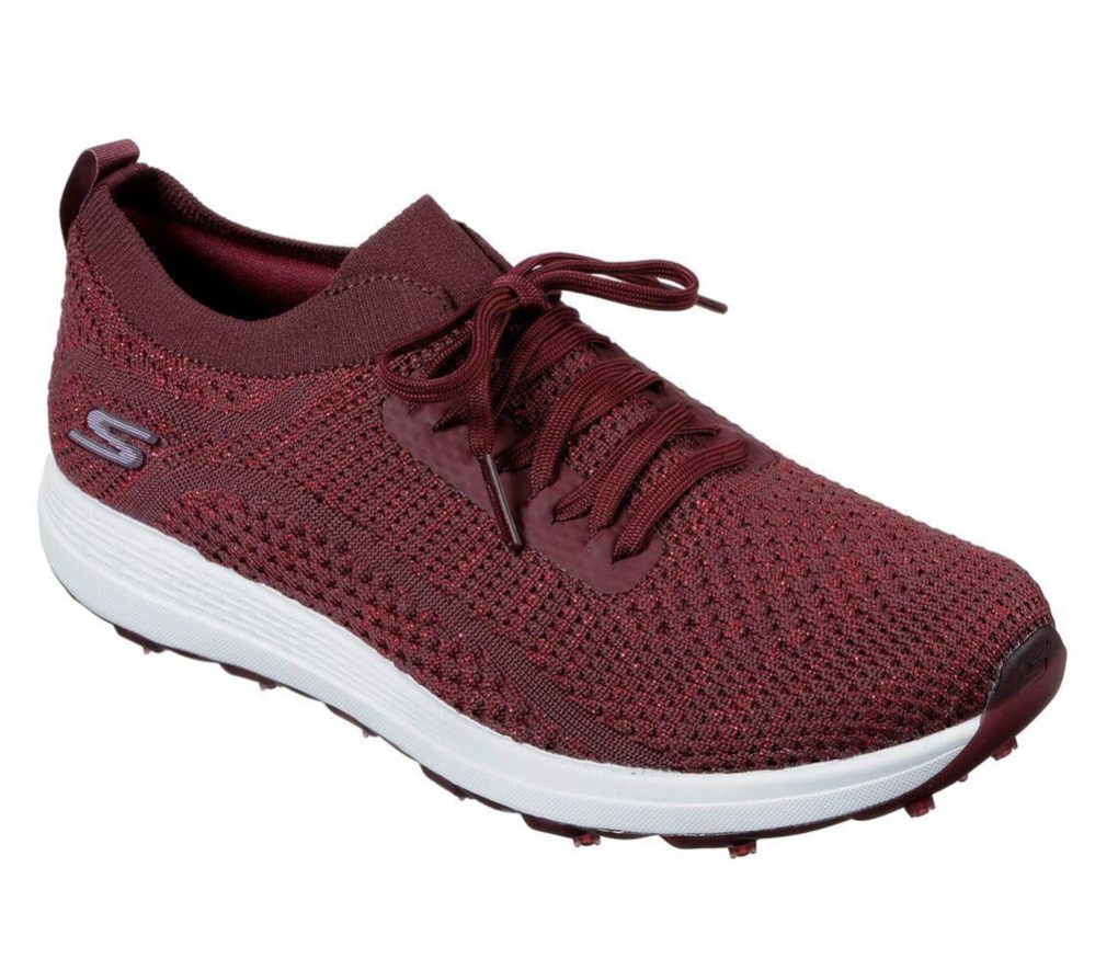 Skechers GO GOLF Max - Glitter Women\'s Golf Shoes Burgundy | NZLB12635