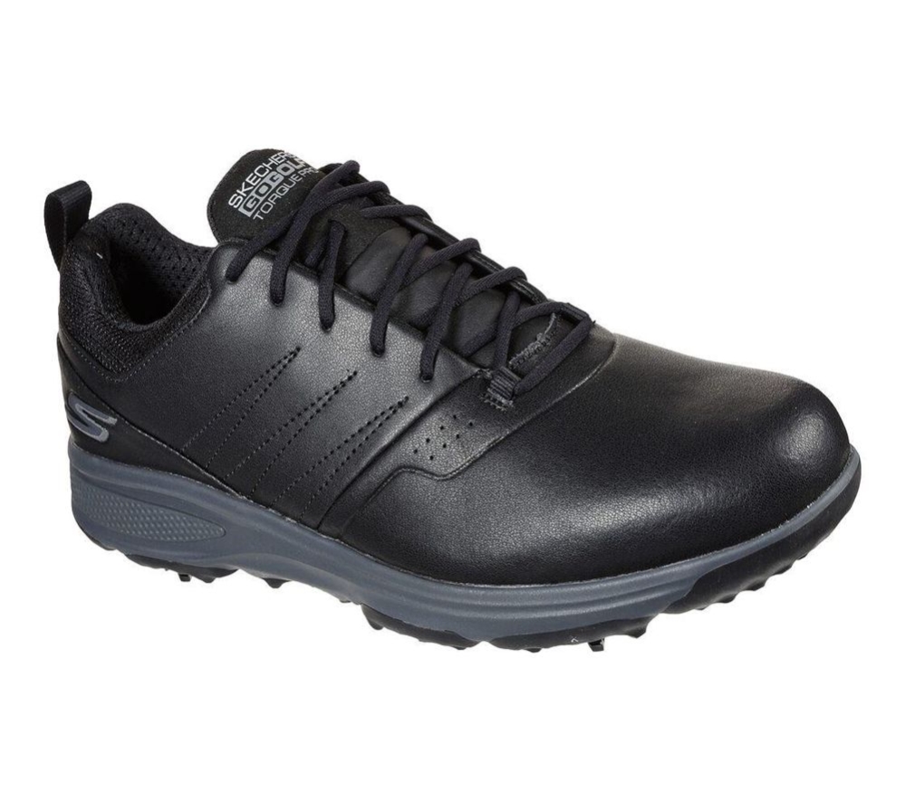 Skechers GO GOLF Torque - Pro Men\'s Golf Shoes Black Grey | YHSN54603