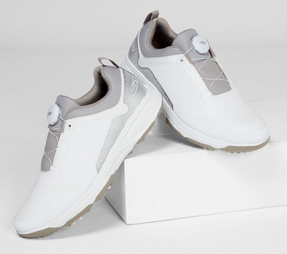 Skechers GO GOLF Torque - Twist Men's Golf Shoes White Grey | PCOV35608