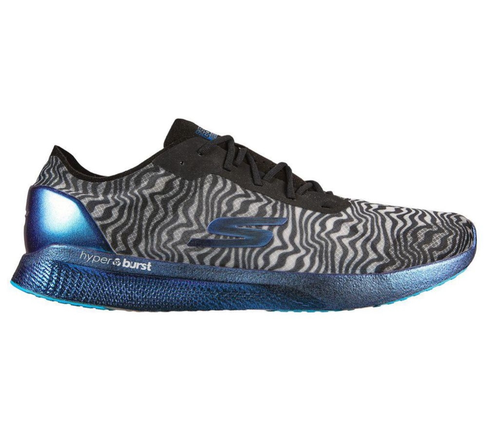 Skechers GOmeb Speed 6 Cloak Hyper Men's Running Shoes Black Blue White | HZFW36247