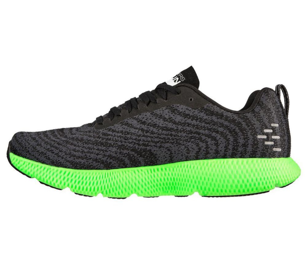 Skechers GOrun 7+ Men's Running Shoes Black Green Grey | HYGK40819