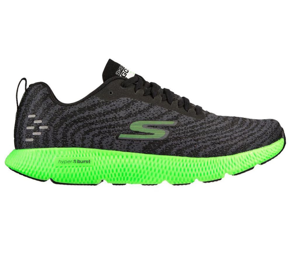 Skechers GOrun 7+ Men's Running Shoes Black Green Grey | HYGK40819