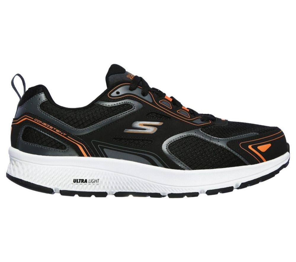 Skechers GOrun Consistent Men's Running Shoes Black Orange | TNRO59340