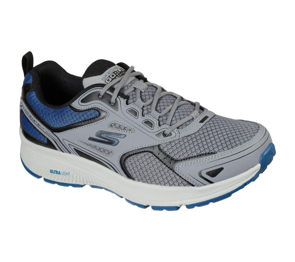 Skechers GOrun Consistent - Vestige Men\'s Running Shoes Grey Blue | OQXG78421