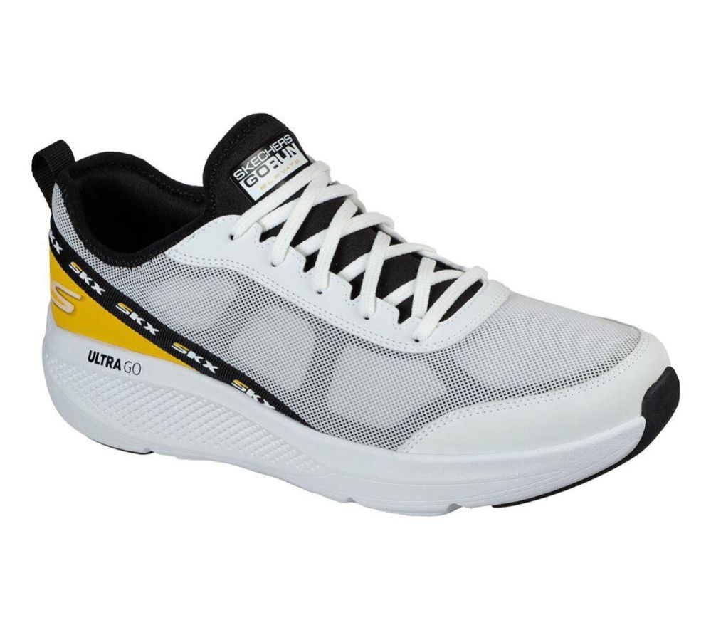 Skechers GOrun Elevate - Accelerate Men\'s Running Shoes White Black Yellow | YILS47158