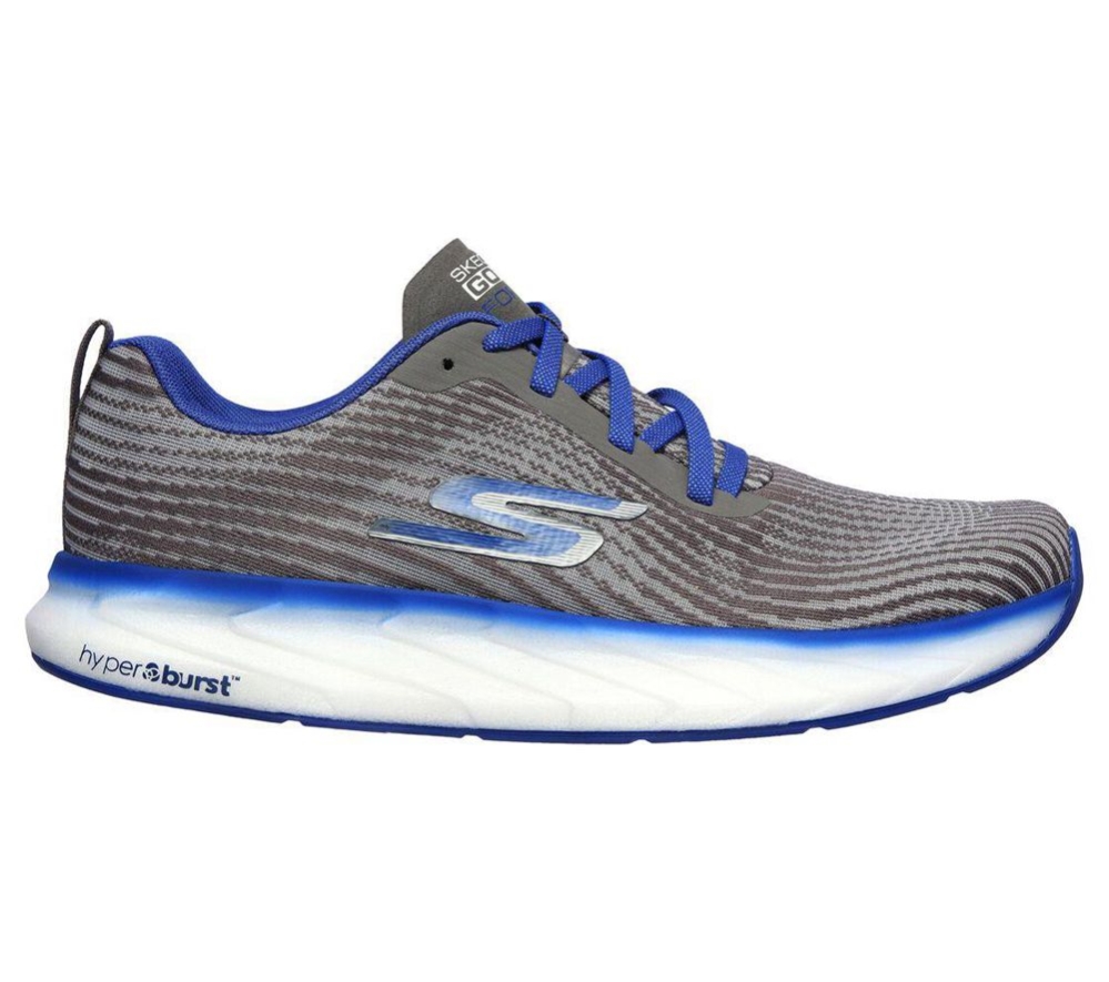 Skechers GOrun Forza 4 Hyper Men's Running Shoes Grey Blue | RIFV05298