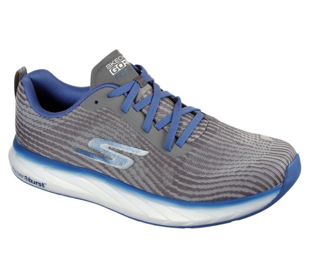 Skechers GOrun Forza 4 Hyper Men\'s Running Shoes Grey Blue | RIFV05298