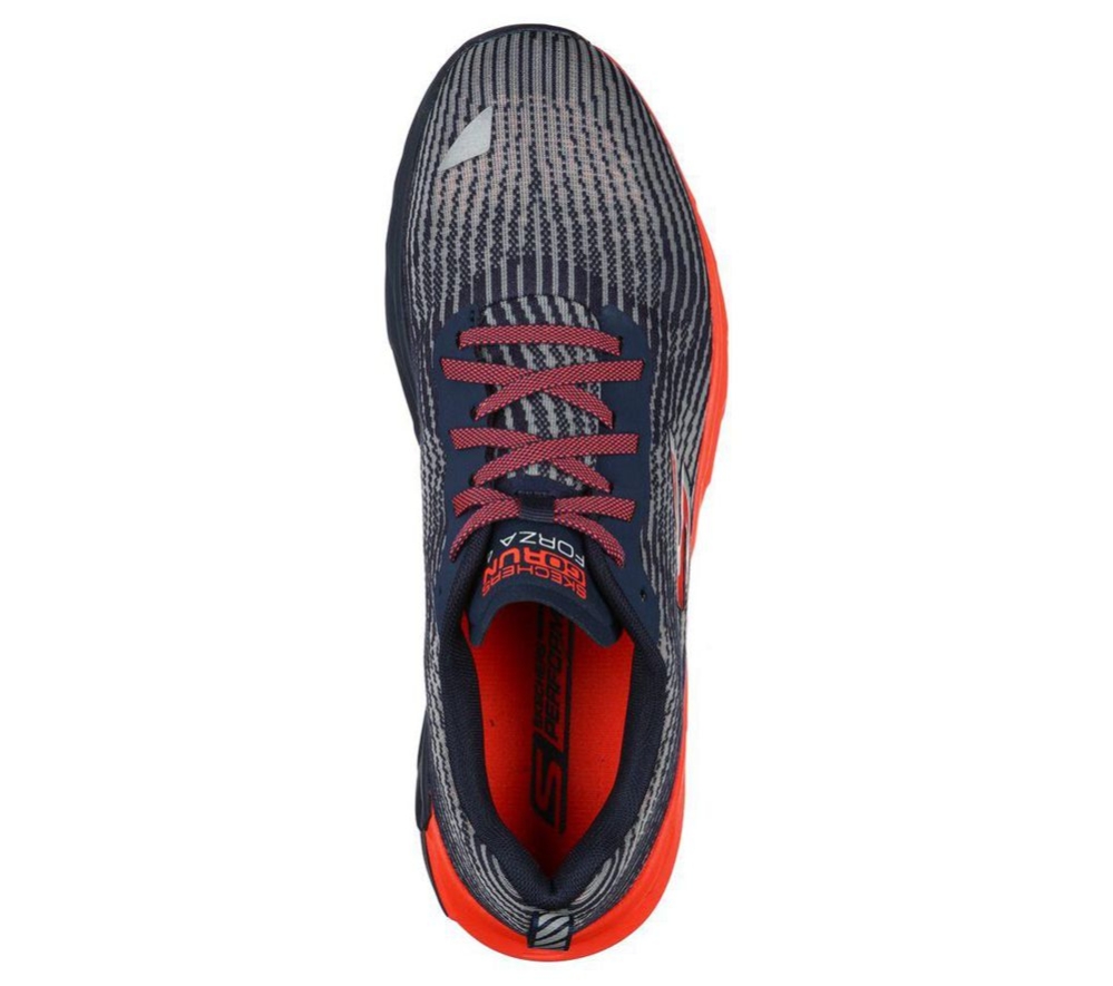 Skechers GOrun Forza 4 Hyper Men's Running Shoes Navy Pink Grey | RUOH40382