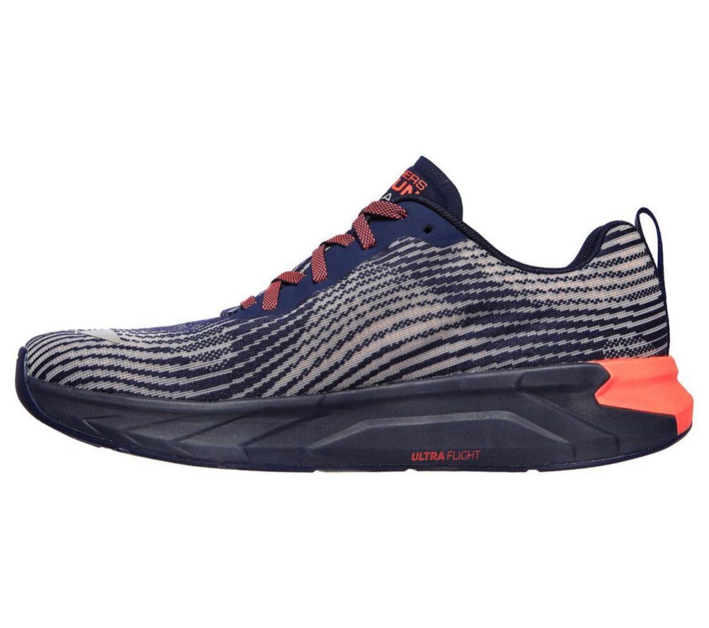 Skechers GOrun Forza 4 Hyper Men's Running Shoes Navy Pink Grey | RUOH40382