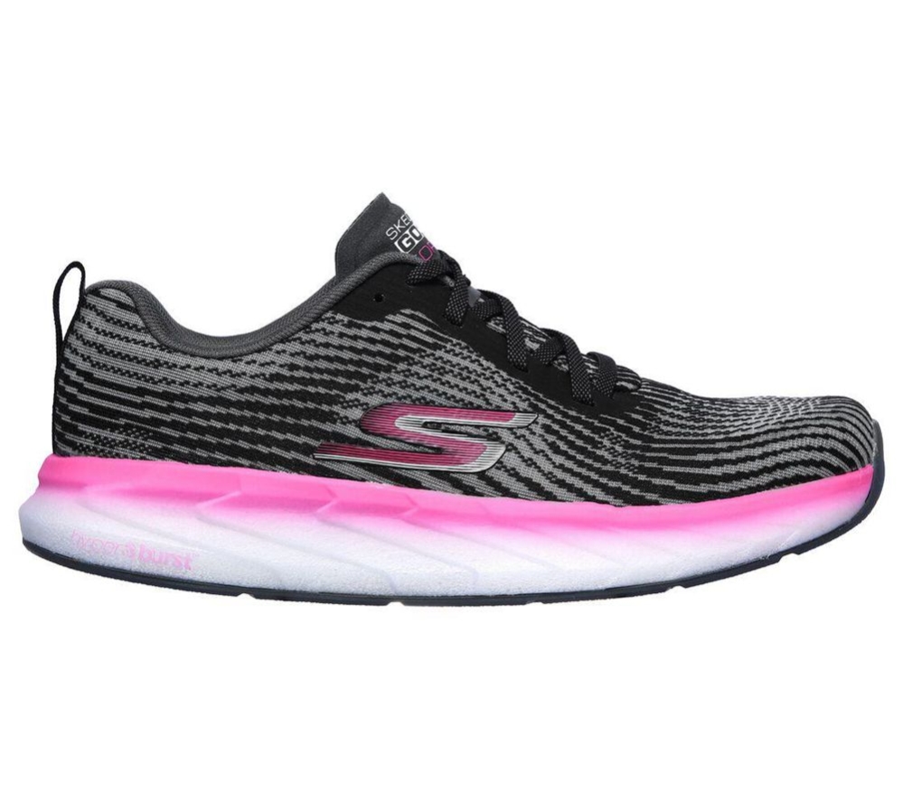 Skechers GOrun Forza 4 Hyper Women's Running Shoes Black Grey Pink | QVTC59021