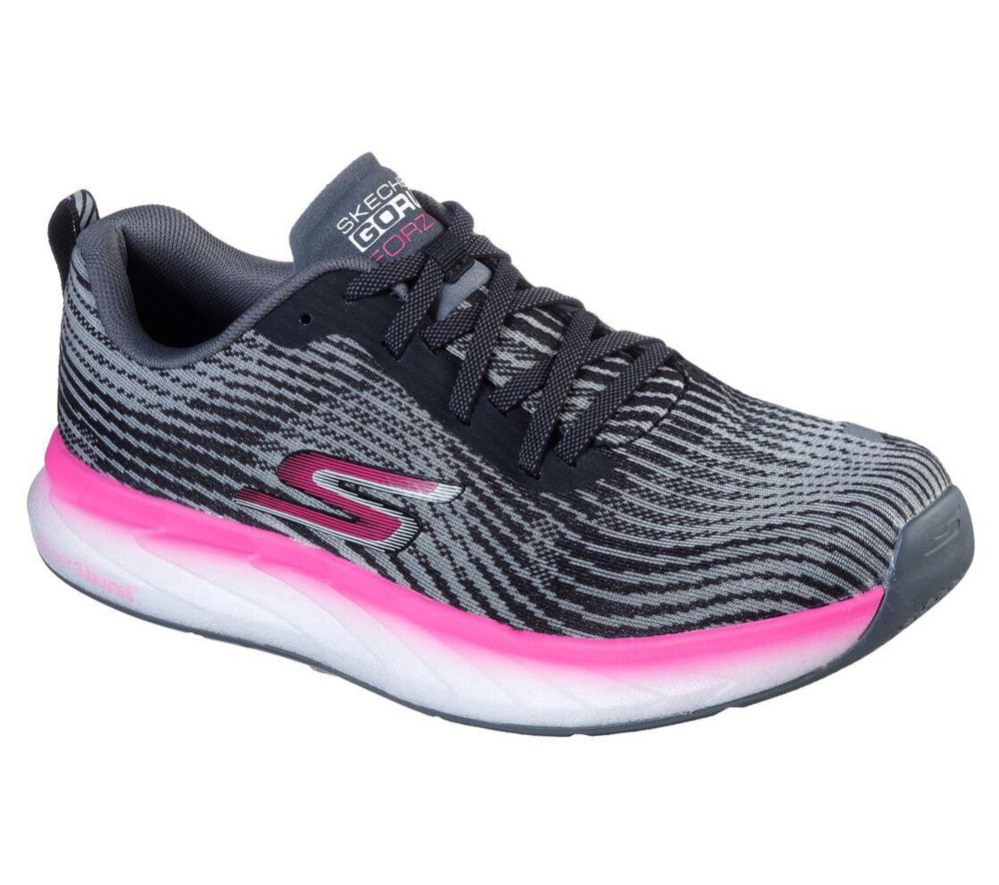 Skechers GOrun Forza 4 Hyper Women\'s Running Shoes Black Grey Pink | QVTC59021