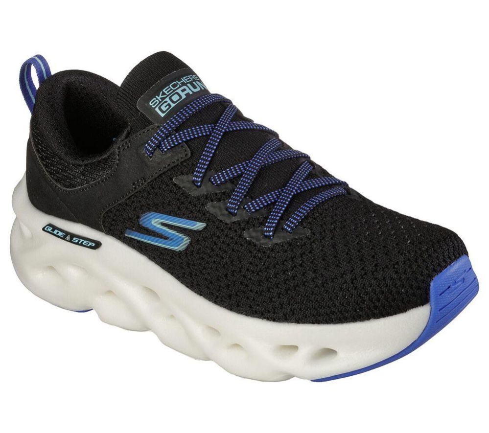 Skechers GOrun Glide-Step Max - Dash Charge Women\'s Running Shoes Black Blue | XGHL80752