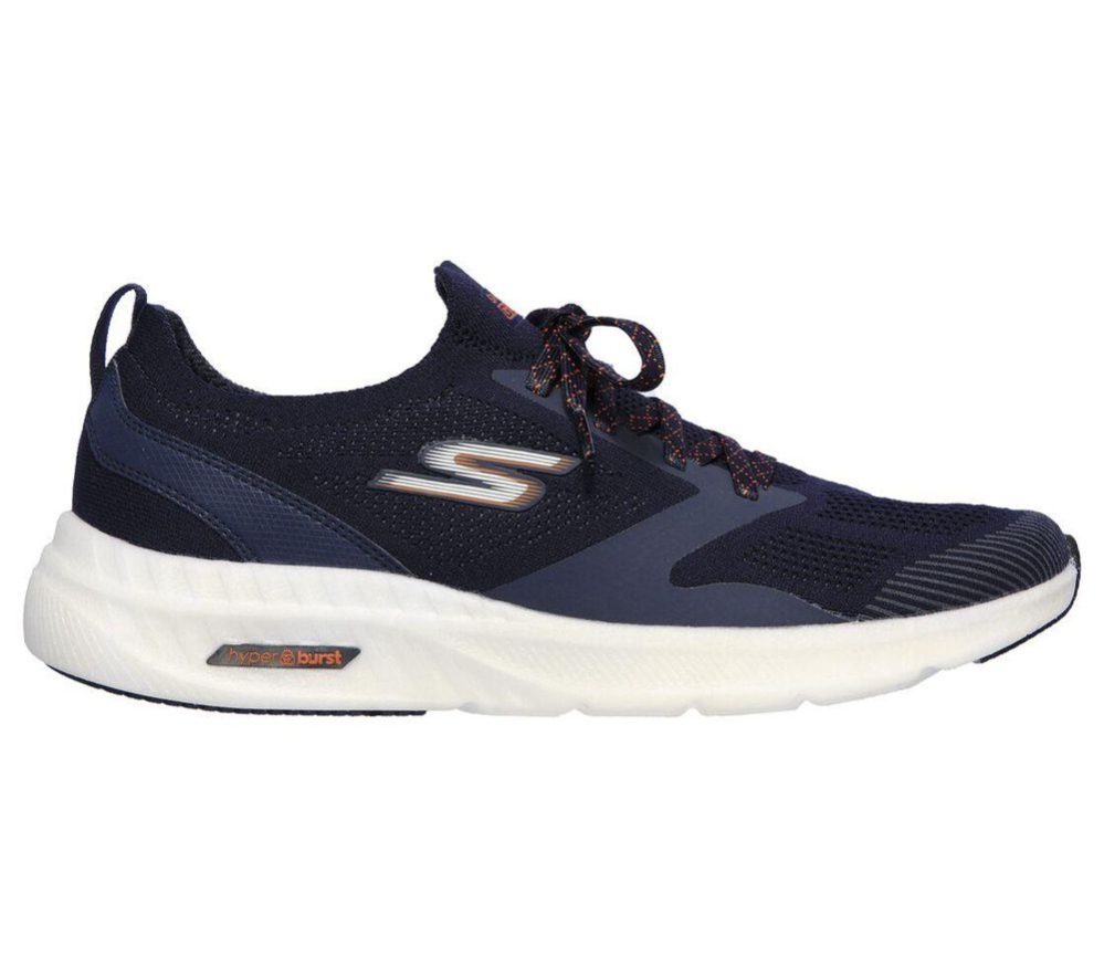 Skechers GOrun Hyper Burst Men's Running Shoes Navy Orange | XLPC25794