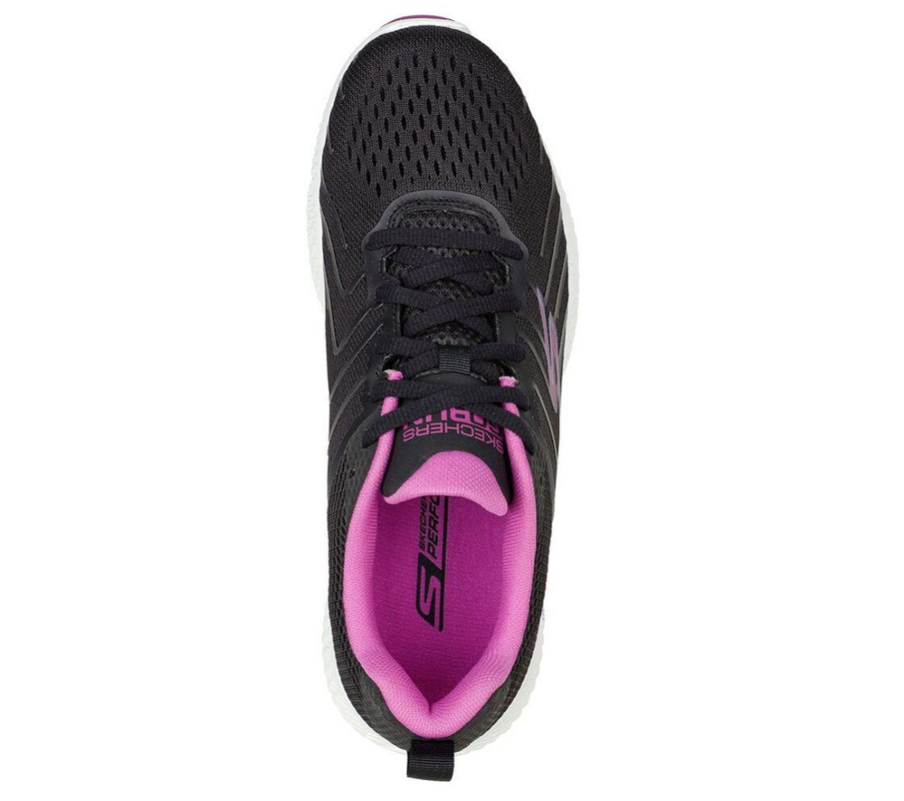 Skechers GOrun Power - Fleetz Women's Running Shoes Black Purple | DOTR67521