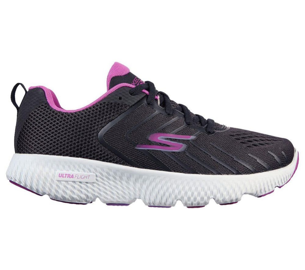 Skechers GOrun Power - Fleetz Women's Running Shoes Black Purple | DOTR67521