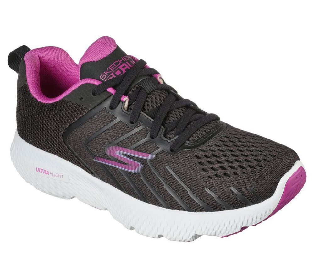 Skechers GOrun Power - Fleetz Women\'s Running Shoes Black Purple | DOTR67521