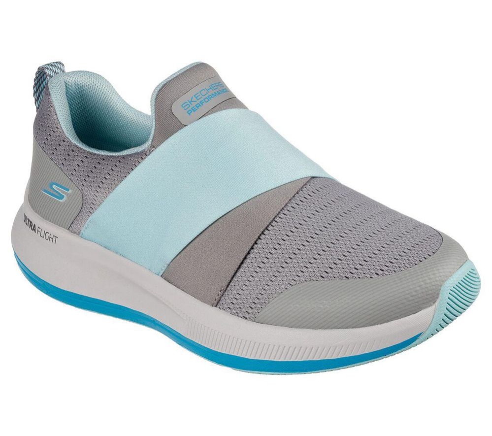 Skechers GOrun Pulse - Bold Venture Women\'s Running Shoes Grey Blue | FAID62039