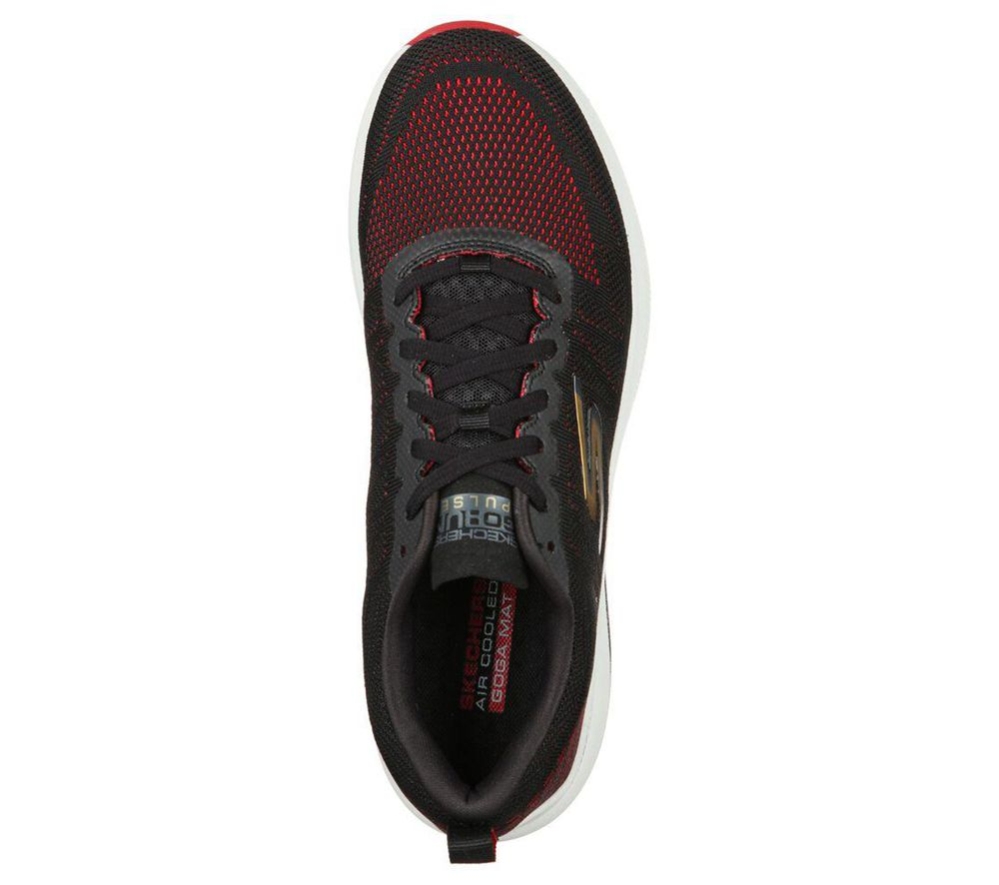 Skechers GOrun Pulse - Strada Men's Running Shoes Black Red | UNQV40285