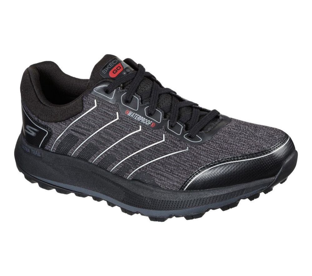 Skechers GOrun Pulse Trail - Swift Range Men\'s Trail Running Shoes Black Grey | FDGX52839