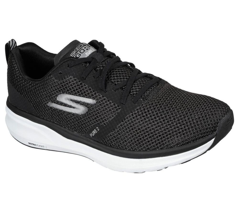 Skechers GOrun Pure 2 - Axis Women\'s Running Shoes Black White | YNOU94530