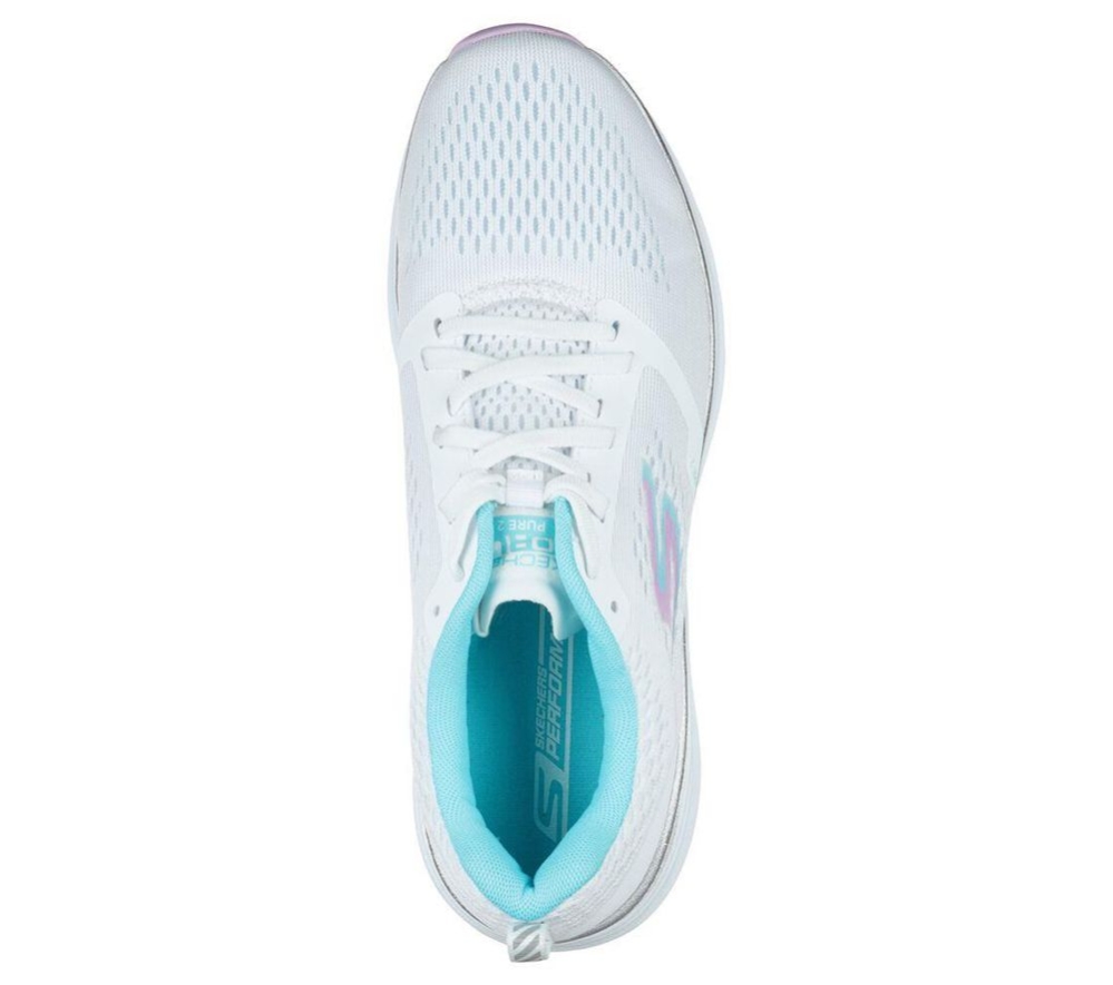 Skechers GOrun Pure 2 Women's Running Shoes White Multicolor | FZKN35047