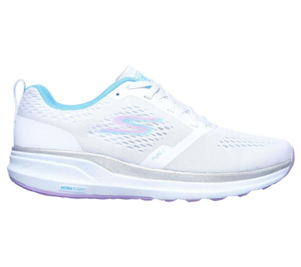 Skechers GOrun Pure 2 Women's Running Shoes White Multicolor | FZKN35047