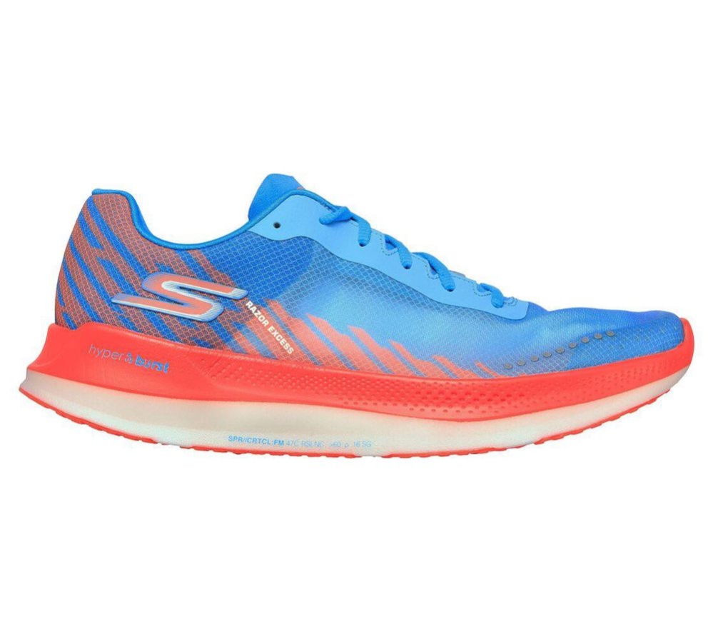 Skechers GOrun Razor Excess Men's Running Shoes Blue Pink | KOMS16253