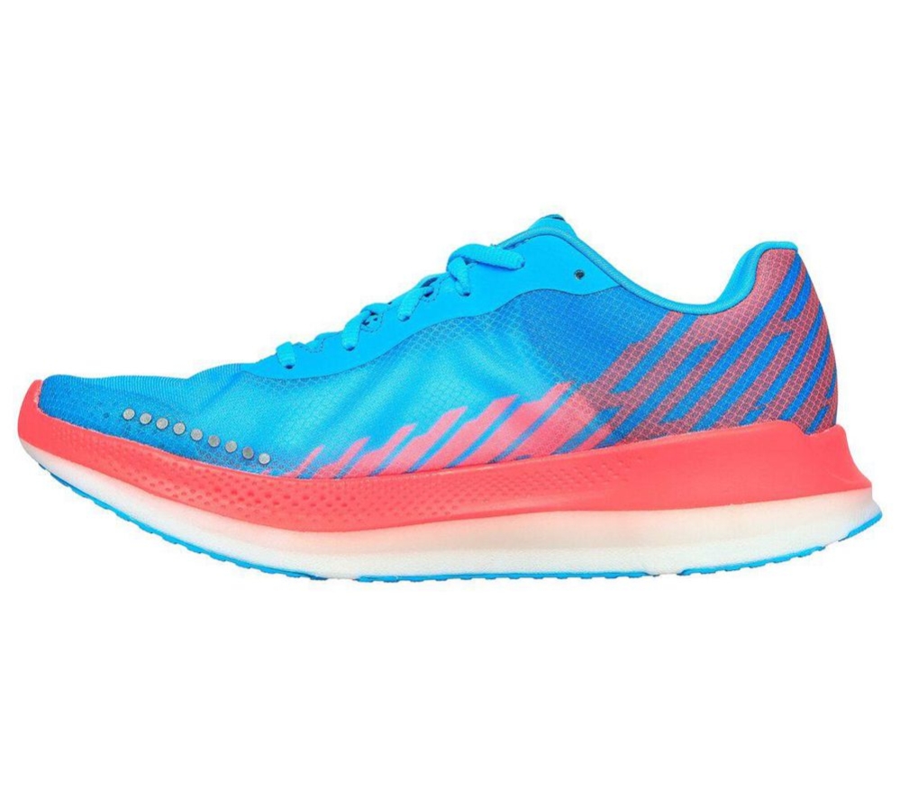 Skechers GOrun Razor Excess Women's Running Shoes Blue Pink | NXWJ56347