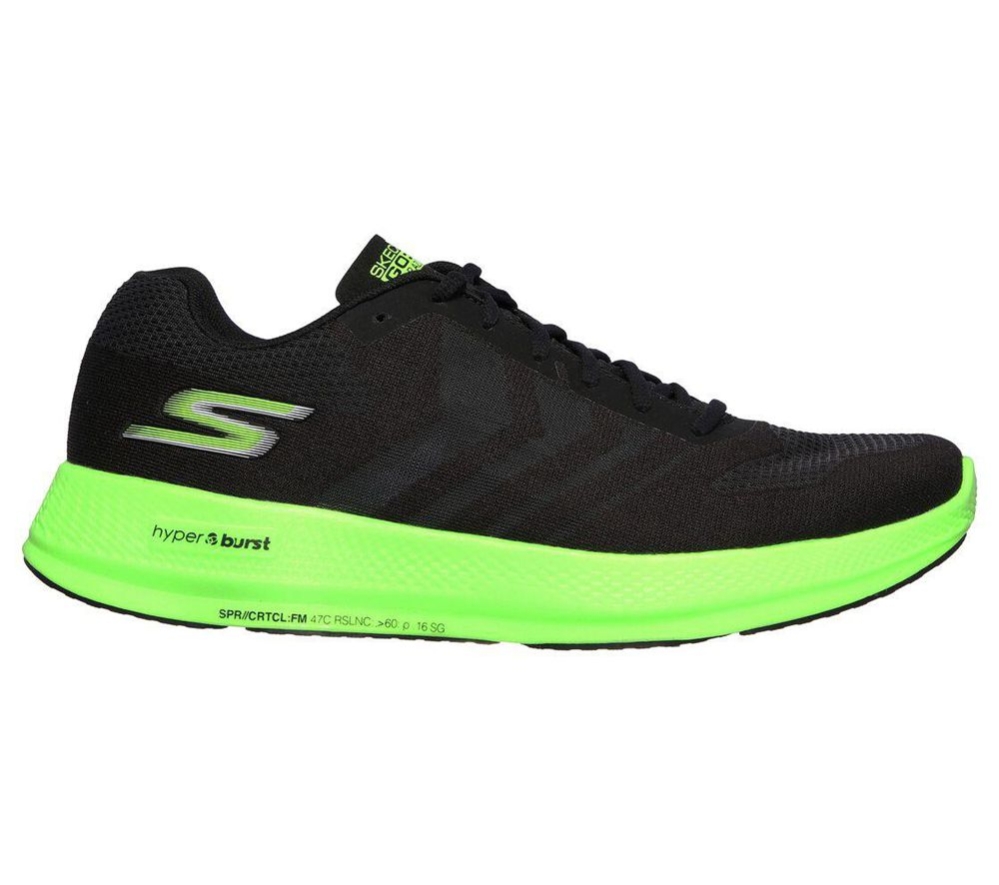 Skechers GOrun Razor+ Men's Running Shoes Black Green | OHDU16247