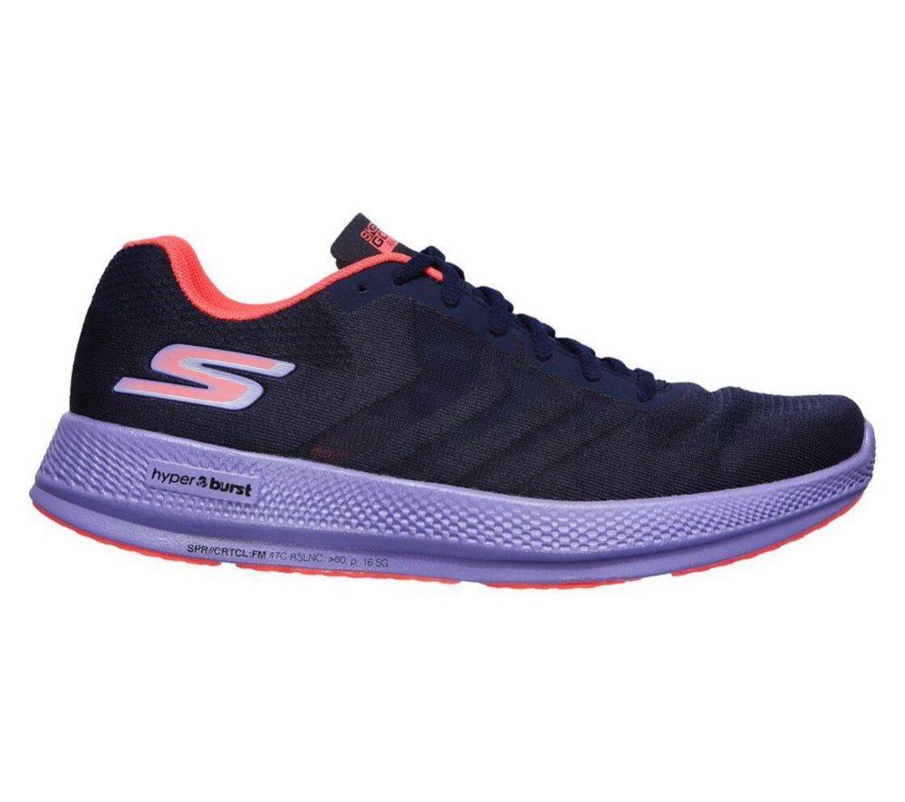 Skechers GOrun Razor + Women's Running Shoes Navy Purple Red | SWLD08759