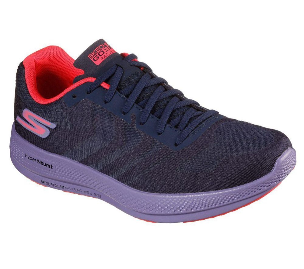 Skechers GOrun Razor + Women\'s Running Shoes Navy Purple Red | SWLD08759