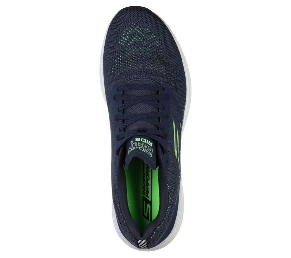 Skechers GOrun Ride 8 Hyper Men's Running Shoes Navy Green | WNEH63918