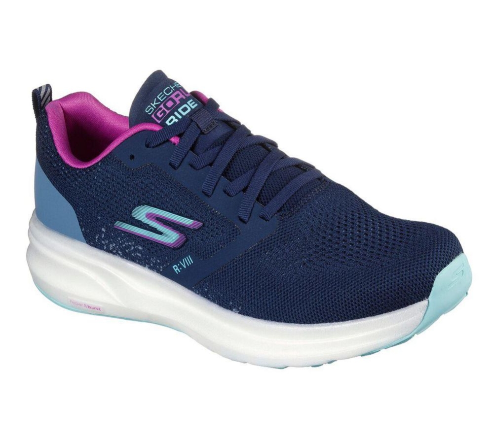 Skechers GOrun Ride 8 Hyper Women\'s Running Shoes Navy Multicolor | XBQS45091