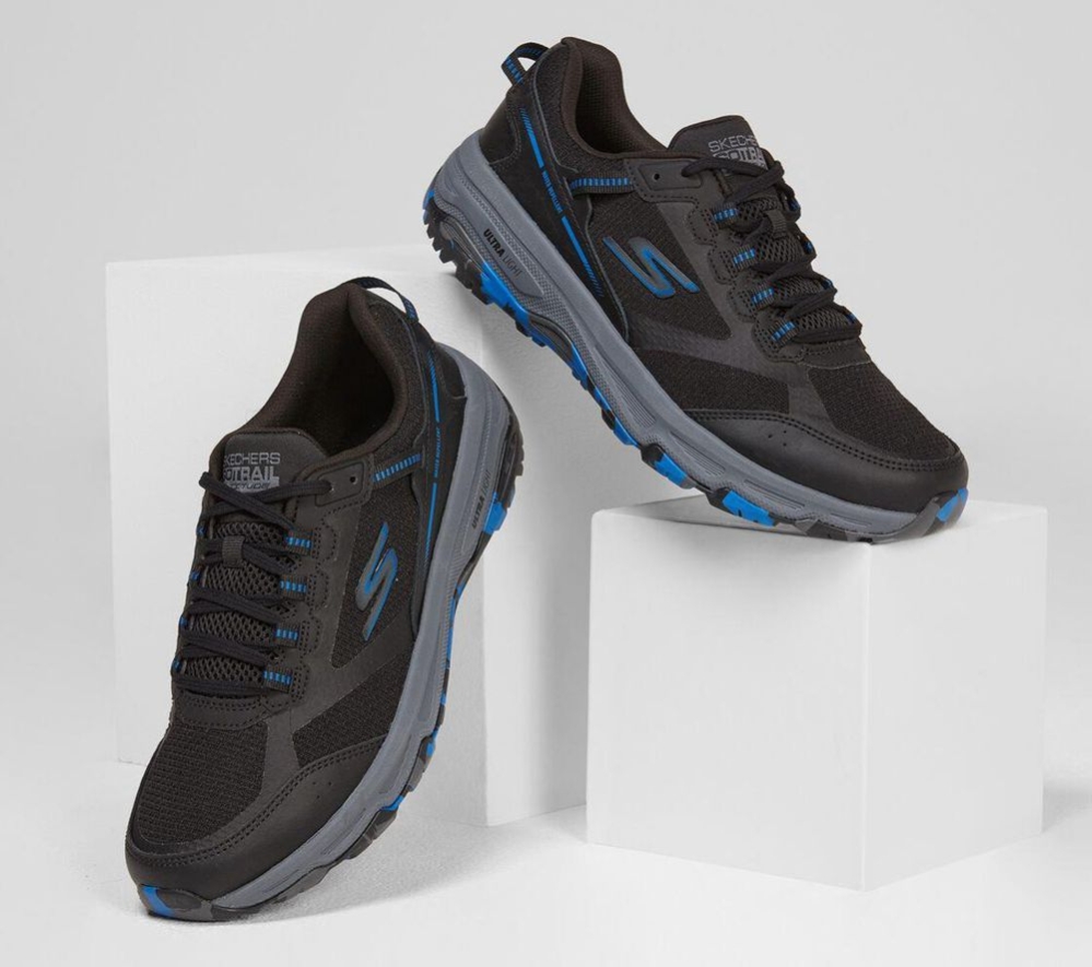 Skechers GOrun Trail Altitude - Marble Rock Men's Trail Running Shoes Black Blue | MKGS20368