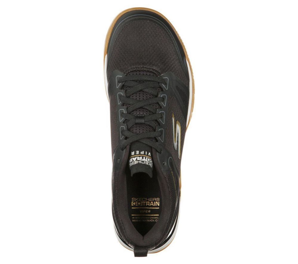 Skechers GOtrain Viper 2 Men's Running Shoes Black Gold | CXVB10876