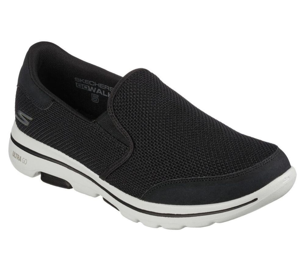 Skechers GOwalk 5 - Beeline Men\'s Walking Shoes Black White | BYDT39524