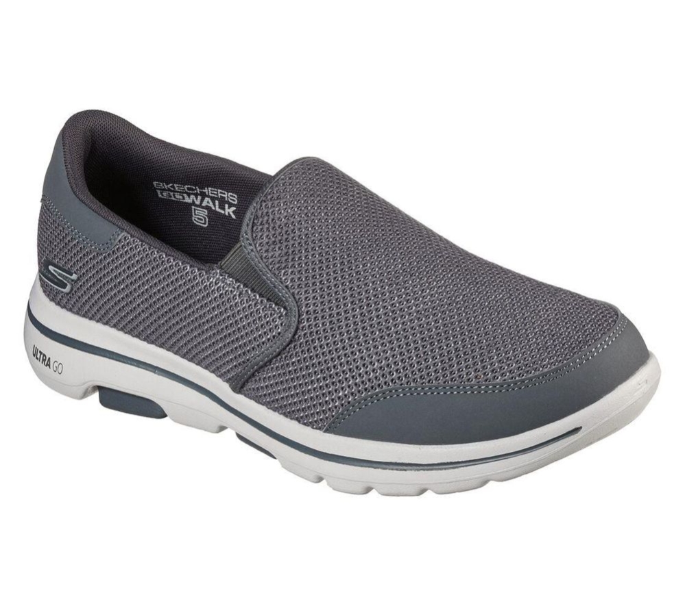 Skechers GOwalk 5 - Beeline Men\'s Walking Shoes Grey | KASF34802