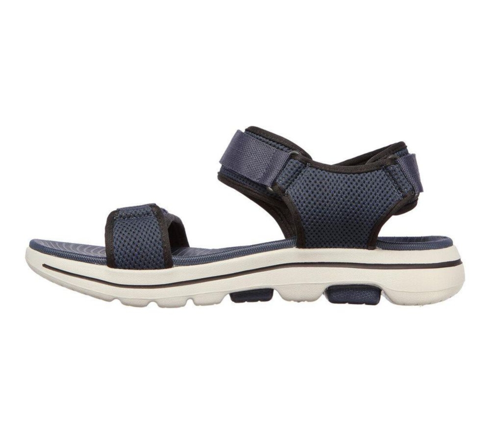 Skechers GOwalk 5 - Cabourg Men's Sandals Navy Black | QBOF51927