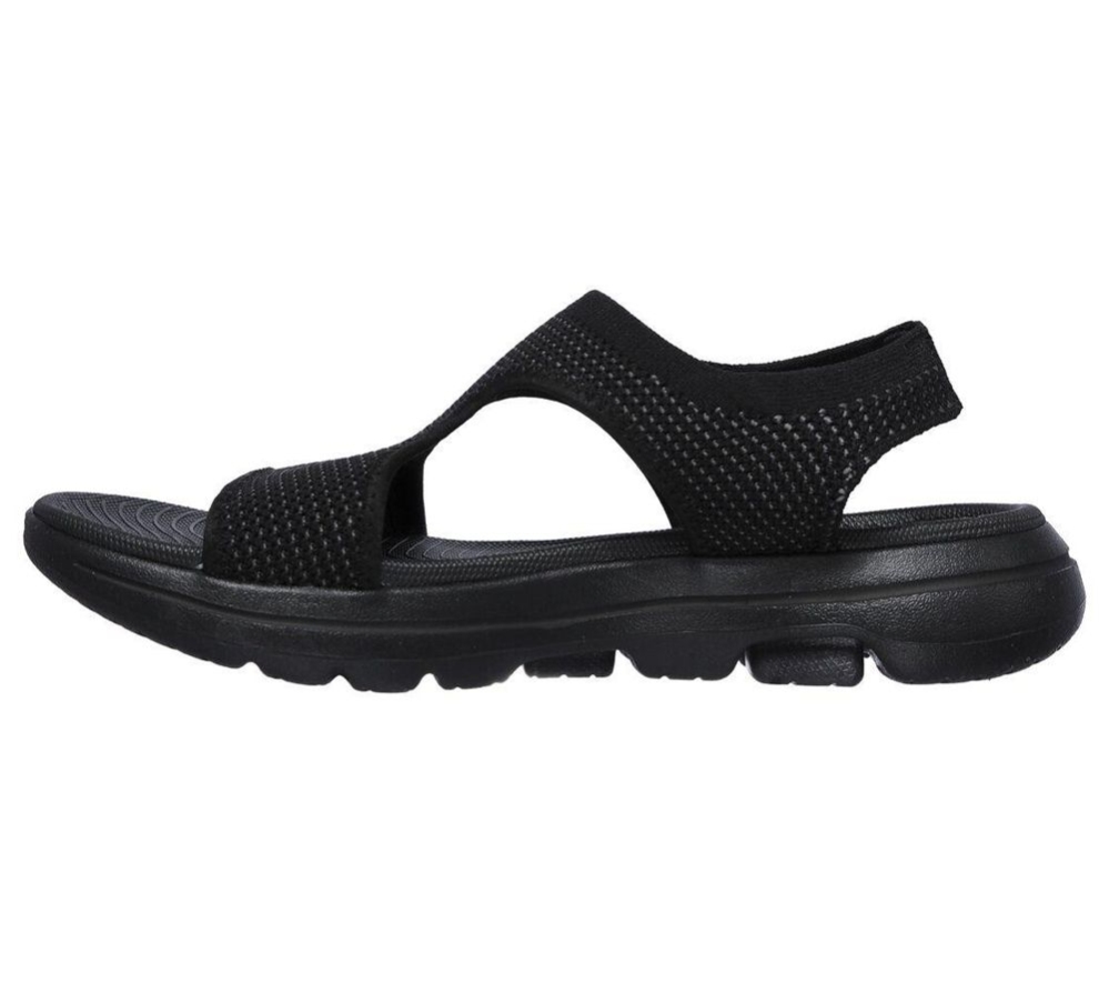 Skechers GOwalk 5 - Evolve Women's Sandals Black Grey | XRAI43798