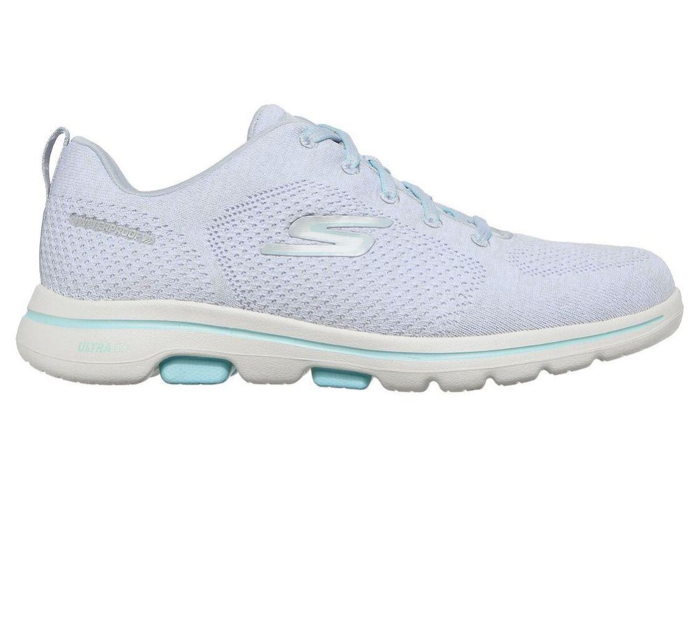 Skechers GOwalk 5 - Ocean Path Women's Walking Shoes Grey Blue | MNKP27148