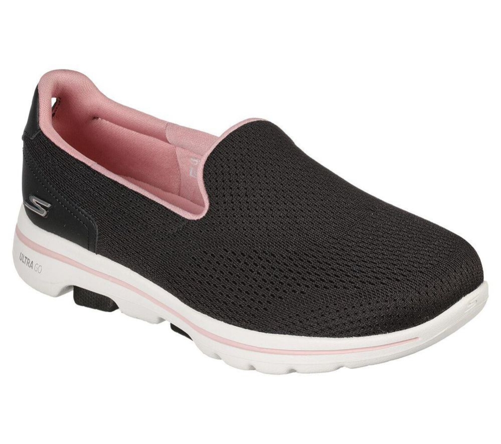 Skechers GOwalk 5 - Ocean Sparkle Women\'s Walking Shoes Black Pink | GMVY56142