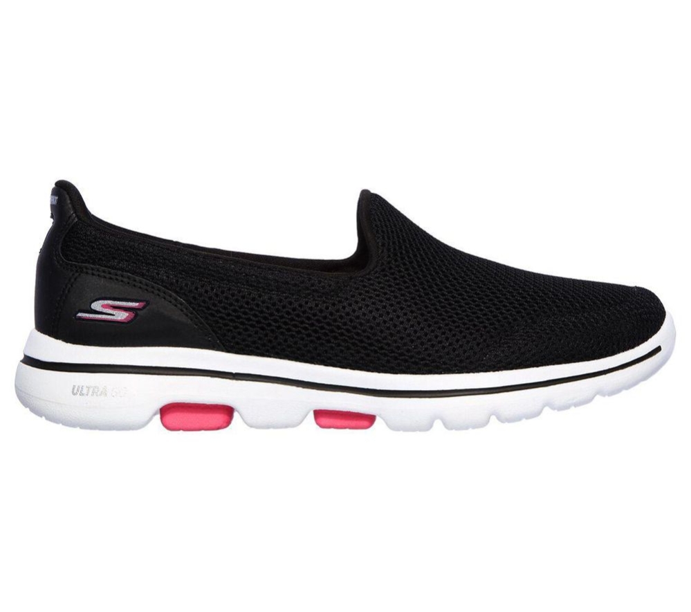 Skechers GOwalk 5 Women's Walking Shoes Black Pink | SHCF70124
