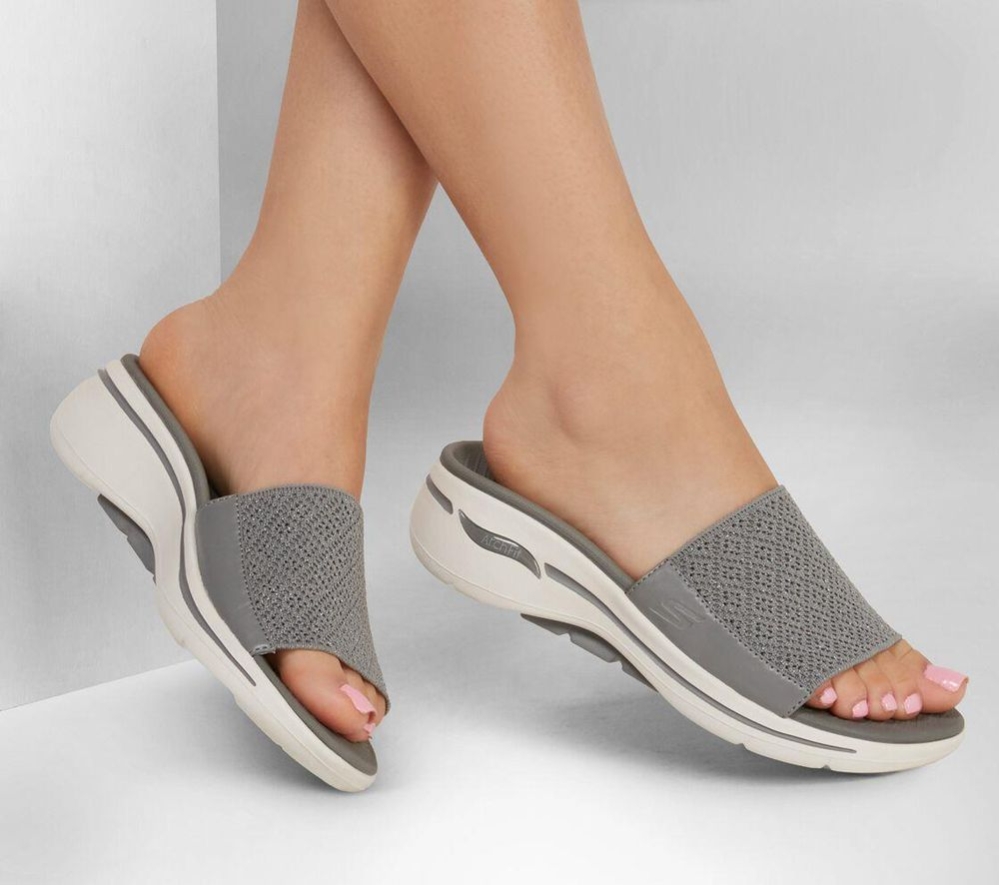 Skechers GOwalk Arch Fit - Bonita Women's Slides Grey | JHBE08345