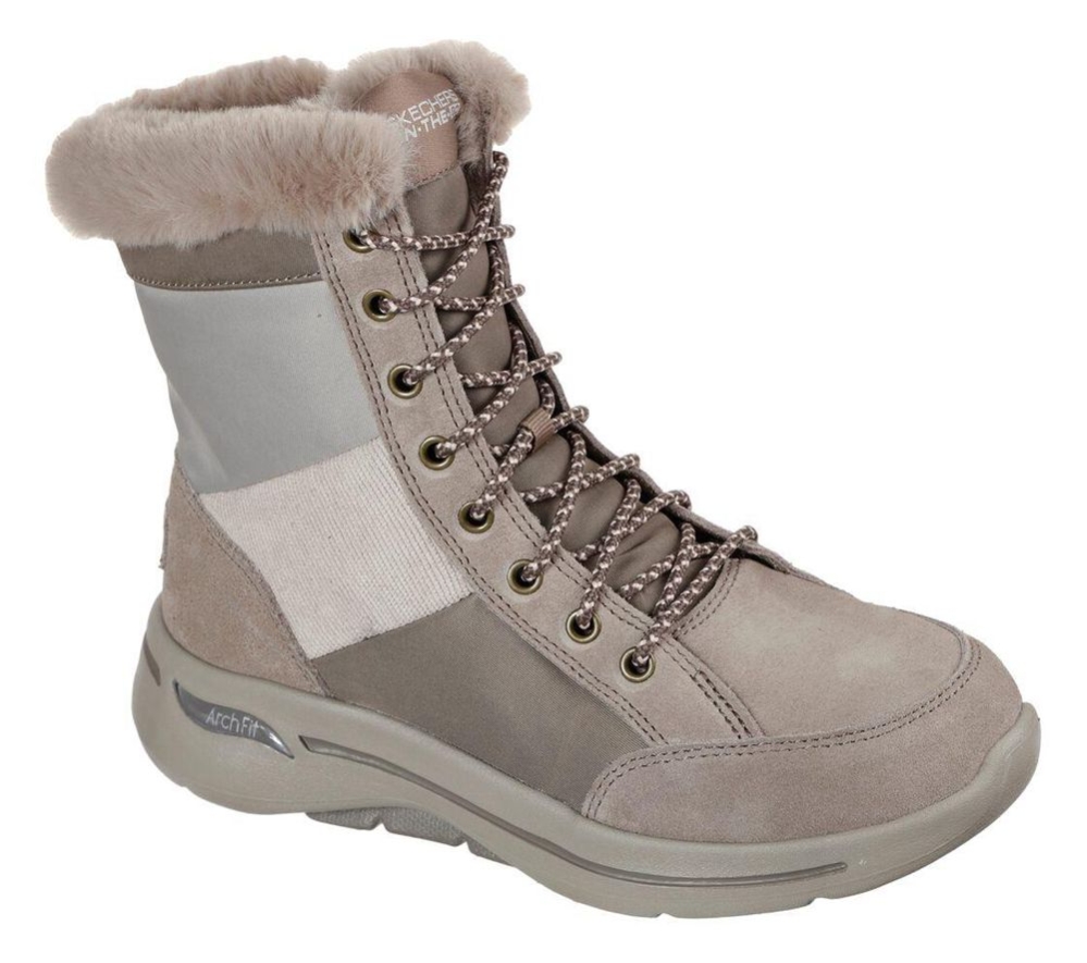 Skechers GOwalk Arch Fit - Conquer Women\'s Winter Boots Grey | NIAH56327