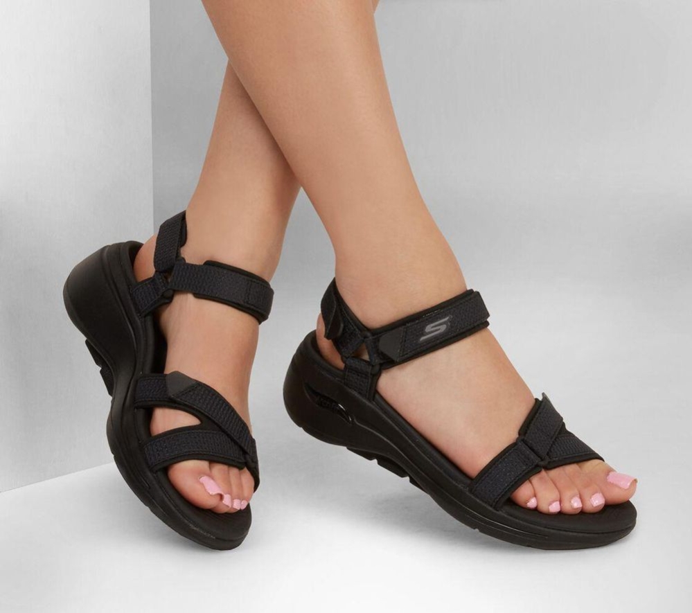 Skechers GOwalk Arch Fit - Cruise Around Women's Sandals Black | URKQ67931