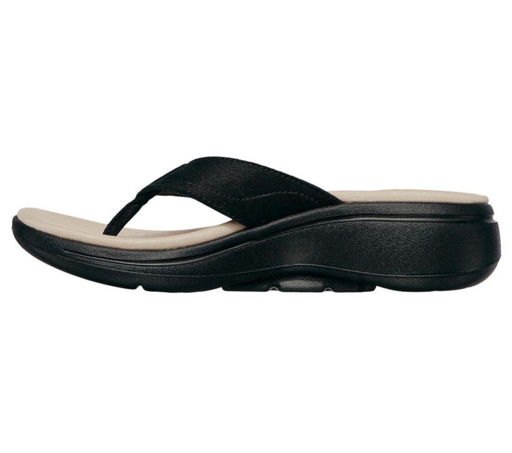 Skechers GOwalk Arch Fit - Five Stars Women's Flip Flops Black | WEUZ76538