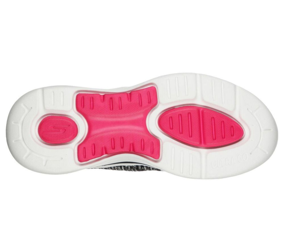 Skechers GOwalk Arch Fit - Glee Women's Walking Shoes Black White Pink | KDXF52731