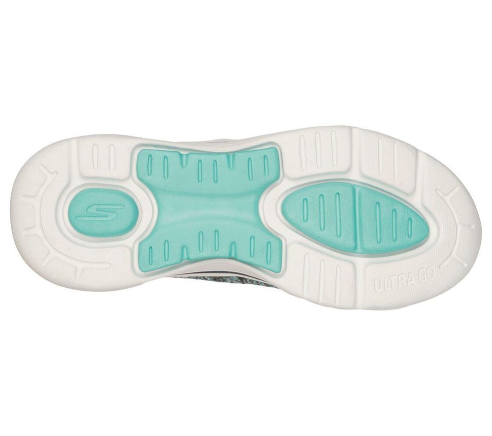 Skechers GOwalk Arch Fit - Glee Women's Walking Shoes Grey Turquoise | OKSD42706