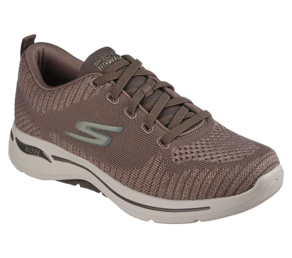 Skechers GOwalk Arch Fit - Grand Select Men\'s Walking Shoes Grey | HQIG51029