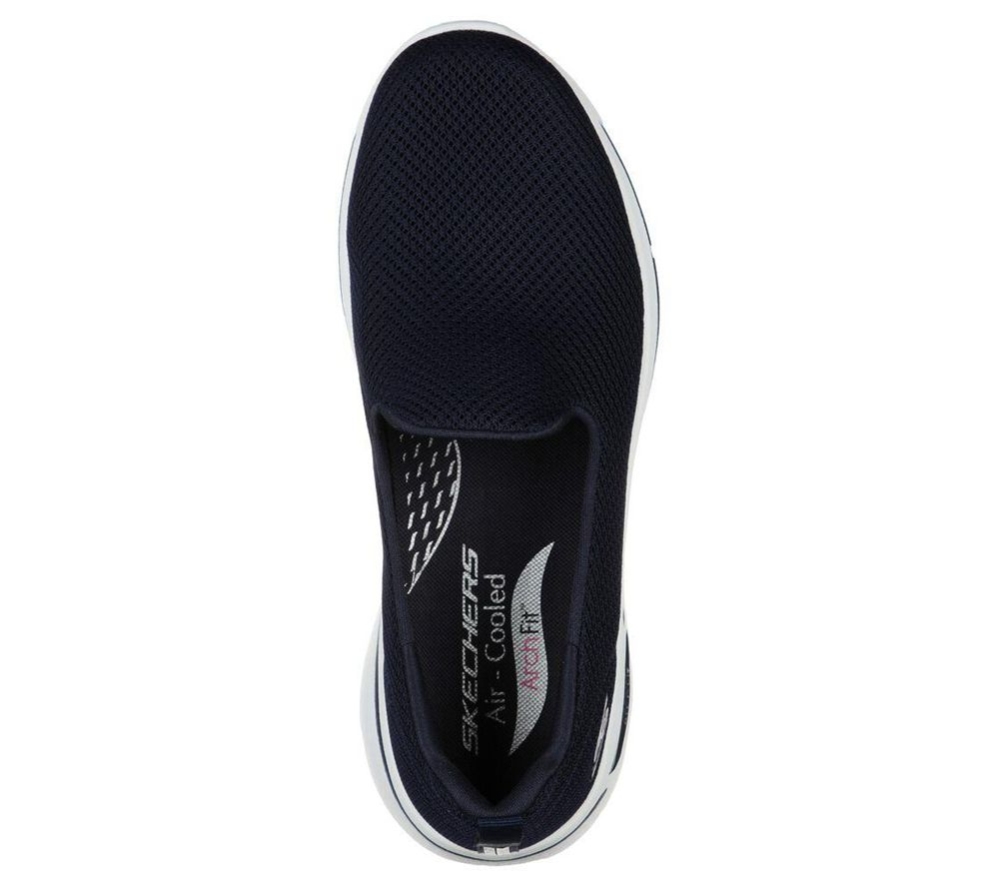 Skechers GOwalk Arch Fit - Grateful Women's Walking Shoes Navy White | BTWA21438